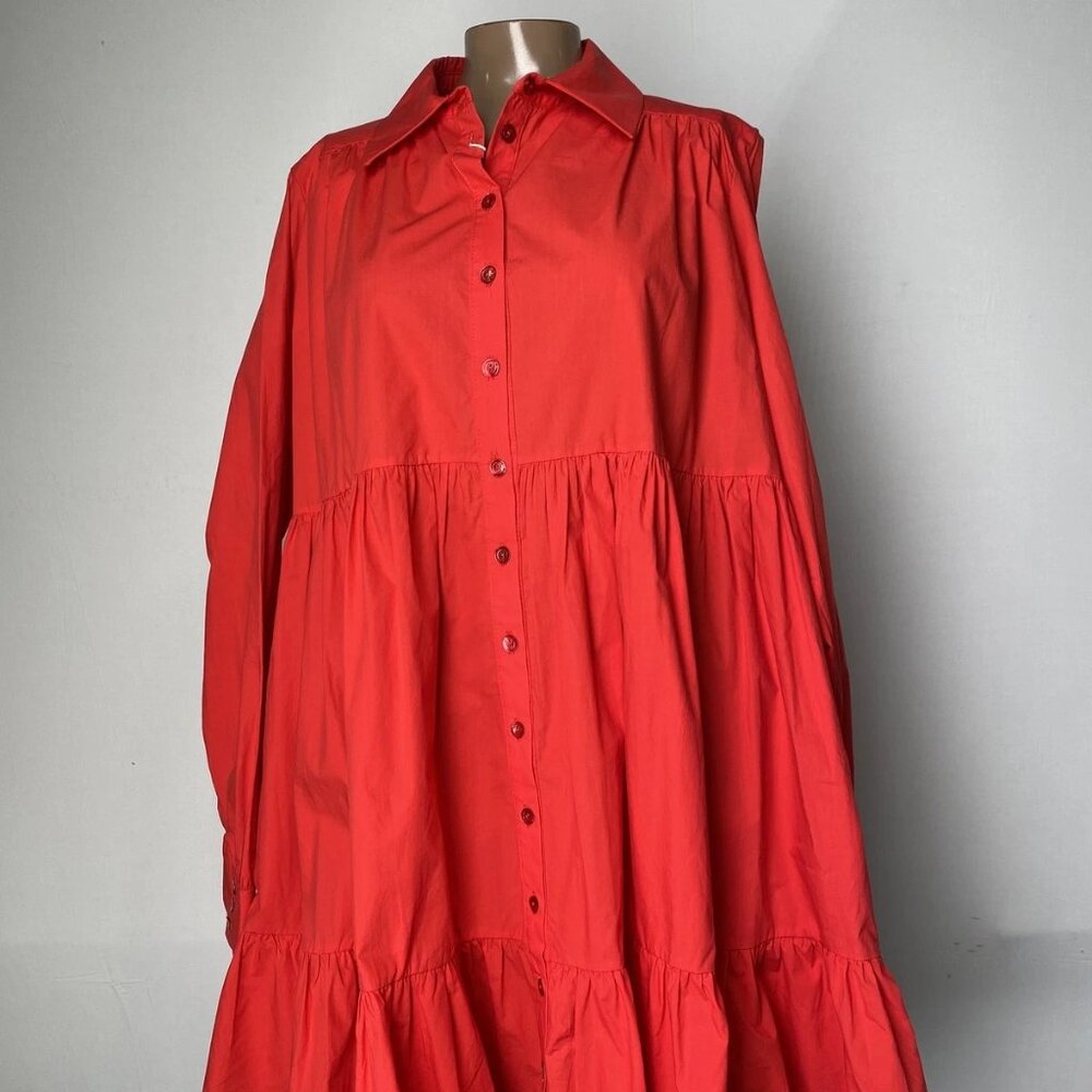 NEW ANIYE BY Women’s Tiered Ruffle Shirt Dress
